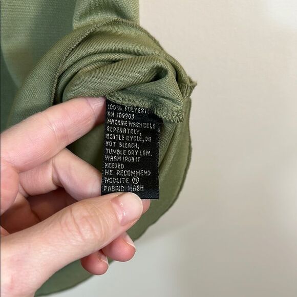 Essentials by Milano Green Brown Button Down Fairy Goblin Boho Y2K Shirt Large - Picture 11 of 11